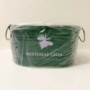 Moosehead Lager Beer  Green Galvanized Metal Ice Bucket NEW